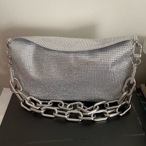 Judith Lieber “Bowie bag” silver diamonds  Chain Shoulder Bag